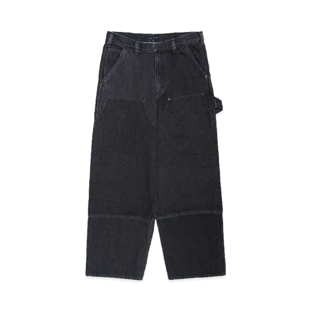 LAD MUSICIAN 12oz FLAT DENIM DOUBLE KNEE PT "GRAY"