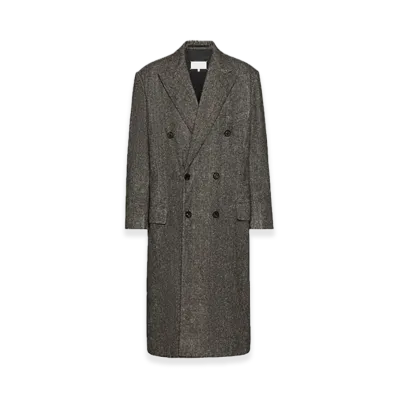 Maison Margiela Printed Herringbone Wool Coat "Grey"