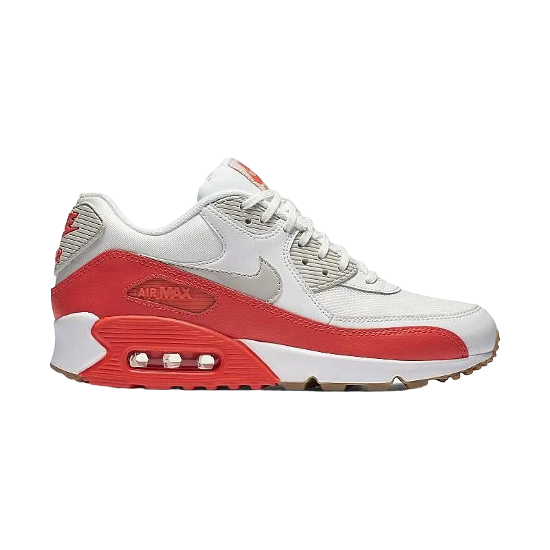 Nike Women's Air Max 90 Essential "Summit White/Light Brown/Bright Crimson"