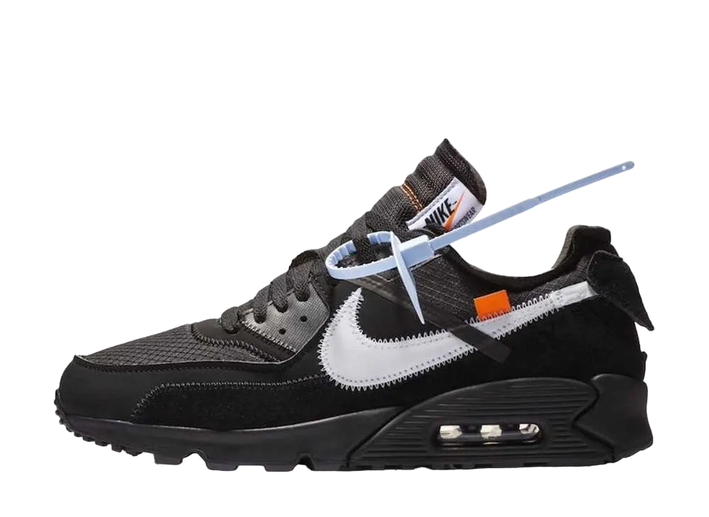 Off-White × Nike Air Max 90 "Black/Black-Cone-White"
