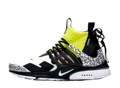 アクロニウム × ナイキ エアプレスト ミッド "ホワイト/ブラック/ダイナミック イエロー"