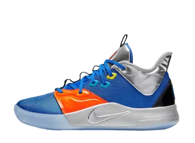 NIKE PG NASA ナイロンセットアップ M ブルー ポールジョージ ナサ × ナイキ ポールジョージ 3 ナサ ブルー【10/17発売