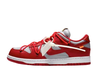 オフホワイト × ナイキ ダンク ロー "ユニバーシティレッド/ウルフグレー"
