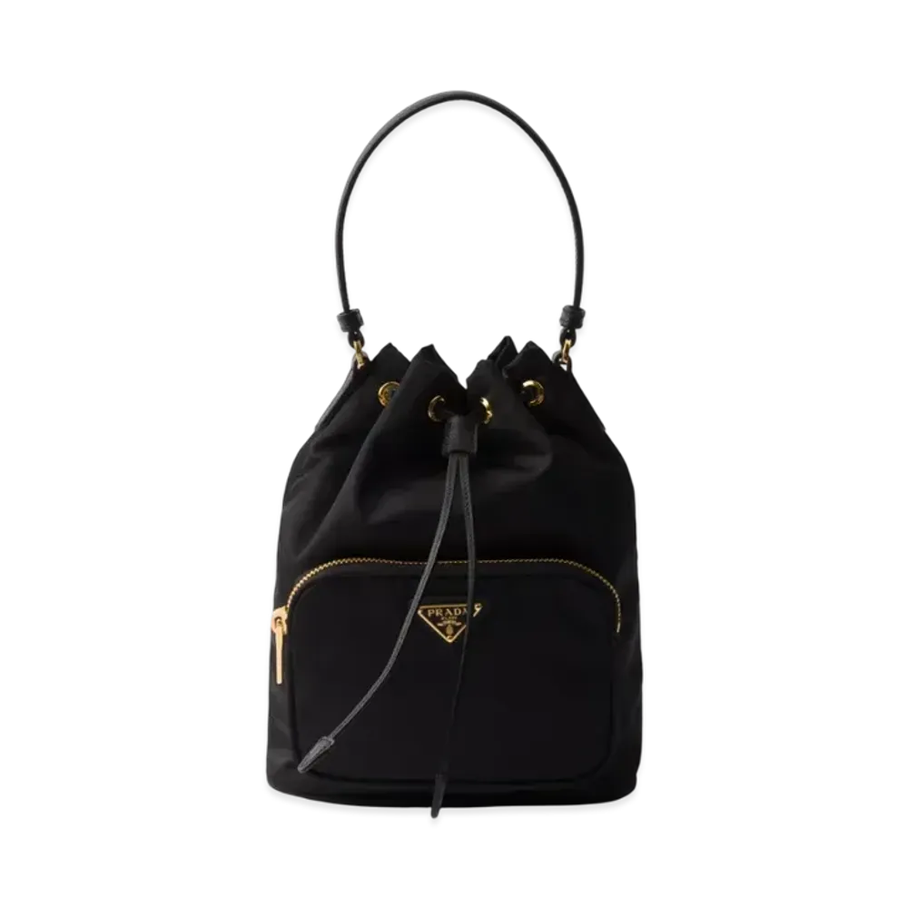 PRADA Duet Re-Nylon Bucket Bag "Black"