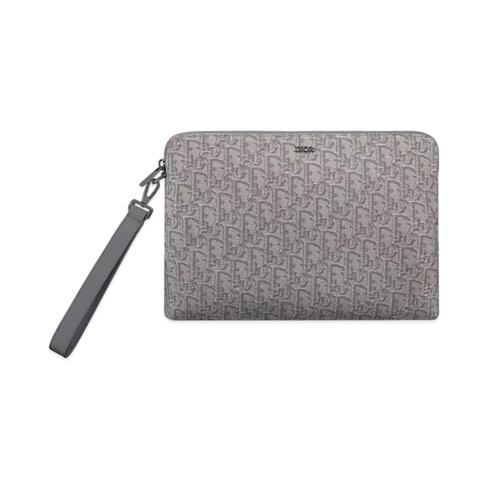 Dior Pouch Dior Oblique Jacquard "Ruthenium"