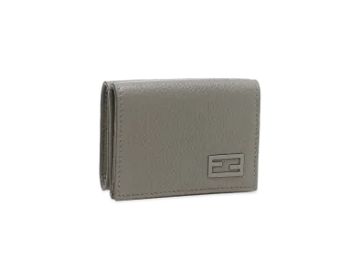 FENDI Wallet Leather Triple Fold Wallet "Gray"