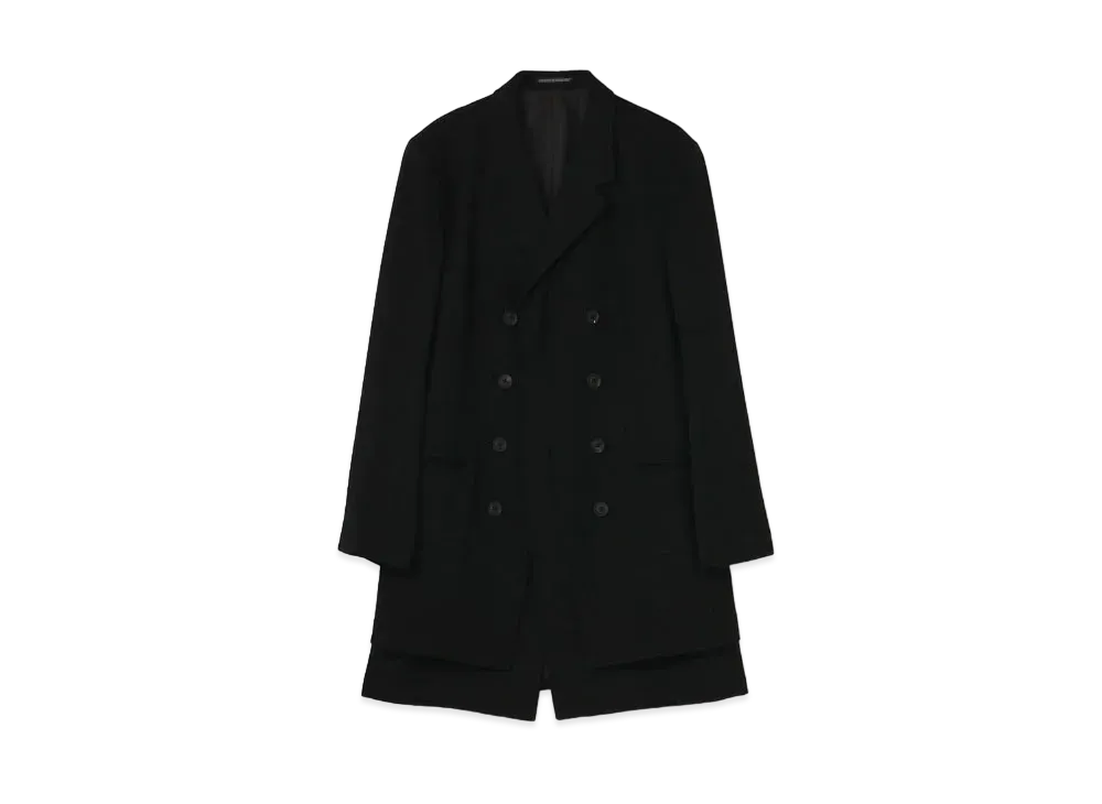 Yohji Yamamoto Pour Homme ARMY GABARDINE FRONT DOUBLE FLY JACKET "Black"