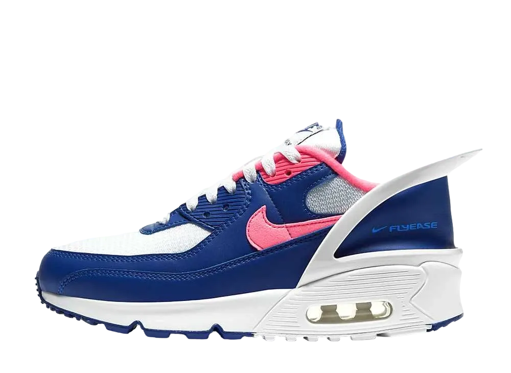 Nike GS Air Max 90 Flyease "White/Blue/Pink"