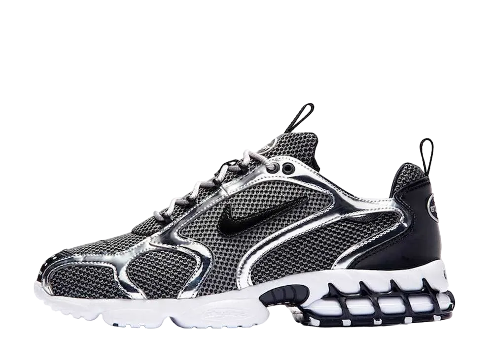 STUSSY × NIKE AIR ZOOM SPIRIDON CAGED "PURE PLATINUM/BLACK-WHITE"