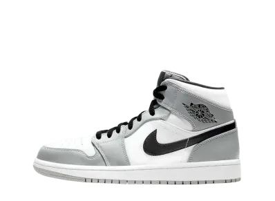 ナイキ GS エアジョーダン1 ミッド "ライトスモークグレー/ブラック/ホワイト"