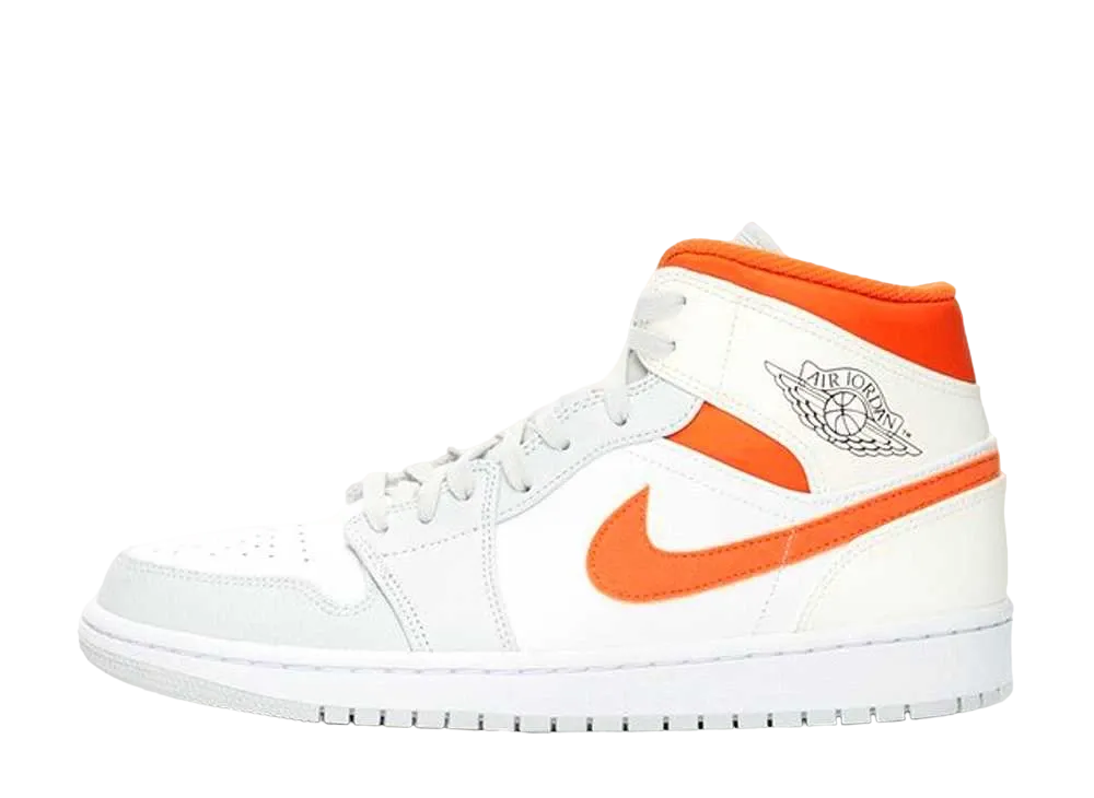 ナイキ エアジョーダン1 ミッド "ホワイト/スターフィッシュ プラチナムセイル"
