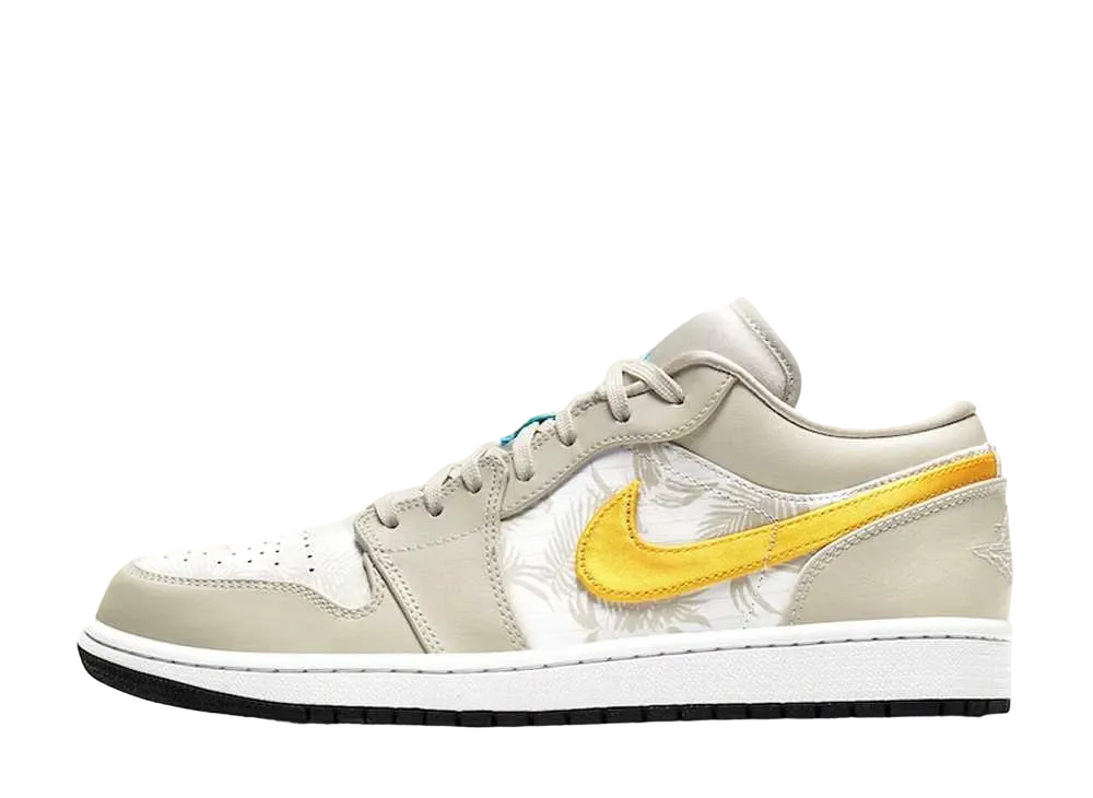 ナイキ エアジョーダン1 ロー "ライトオールウッドブラウン/アマリロホワイト/レーザーブルー"