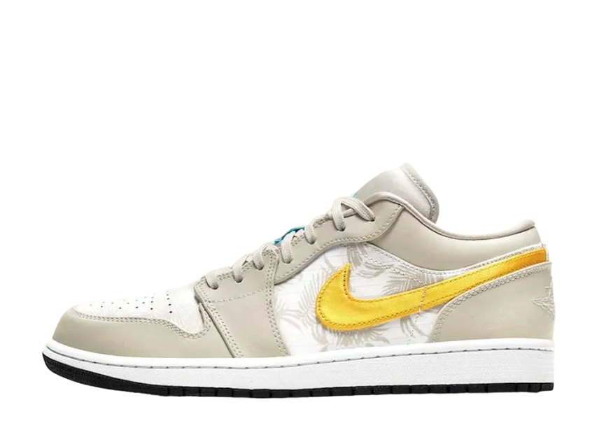ナイキ エアジョーダン1 ロー "ライトオールウッドブラウン/アマリロホワイト/レーザーブルー"