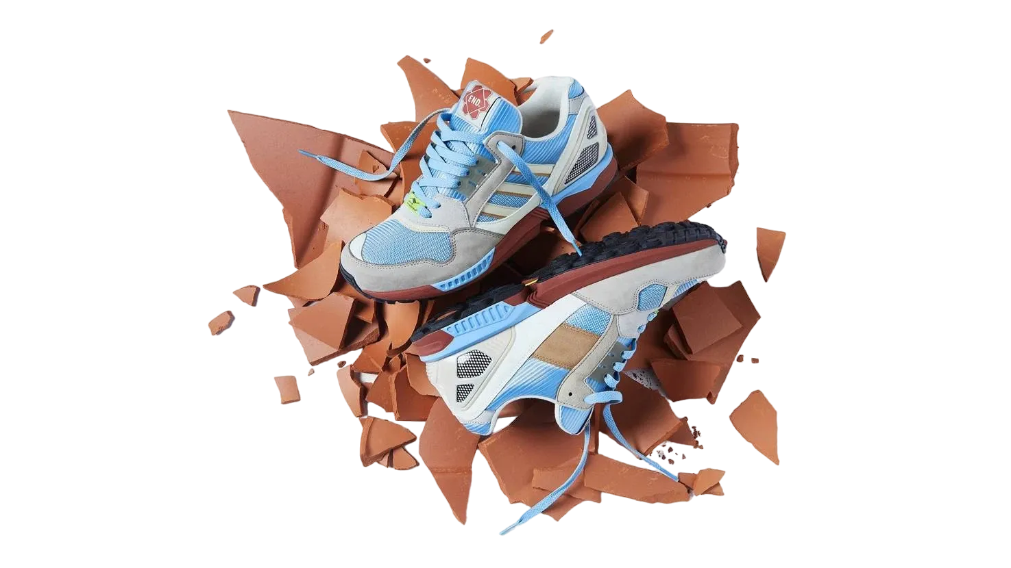 エンド × アディダス ZX9000 "ブルー/ライトブラウン"