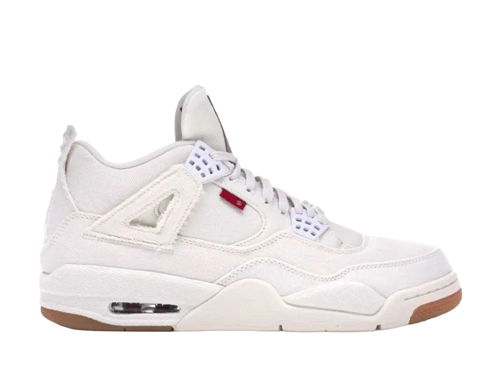 LEVI'S × Nike Air Jordan 4 "White Denim" (Blank Tab)