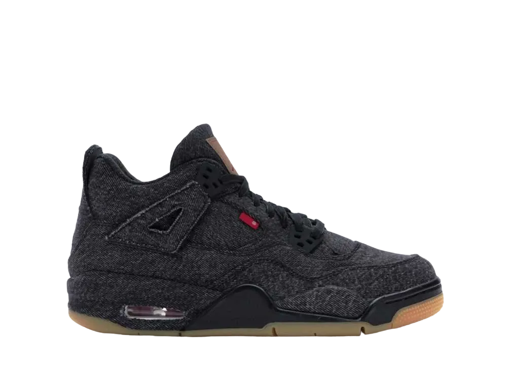 LEVI’S × Nike GS Air Jordan 4 BG "Black Denim" (Blank Tab)
