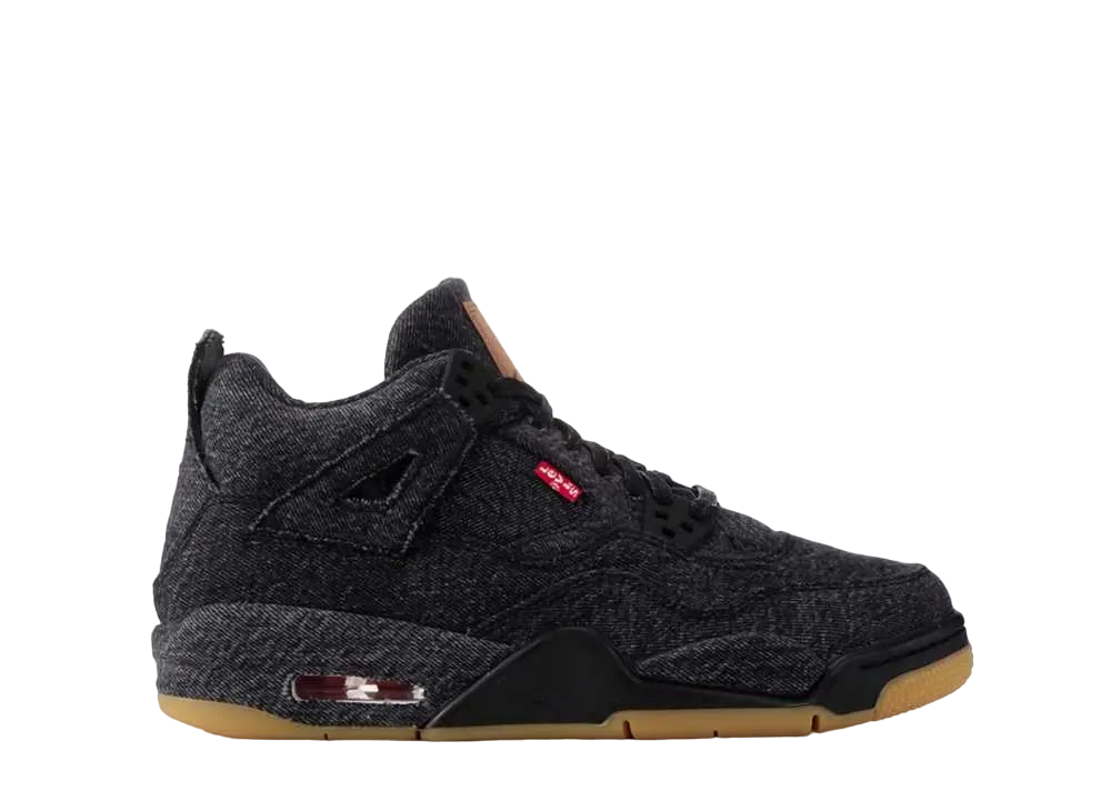 LEVI’S × Nike GS Air Jordan 4 BG "Black Denim" (LEVI’S Tab)