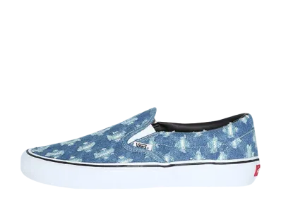 Supreme × Vans Slip-On Hole Punch Denim "Blue"