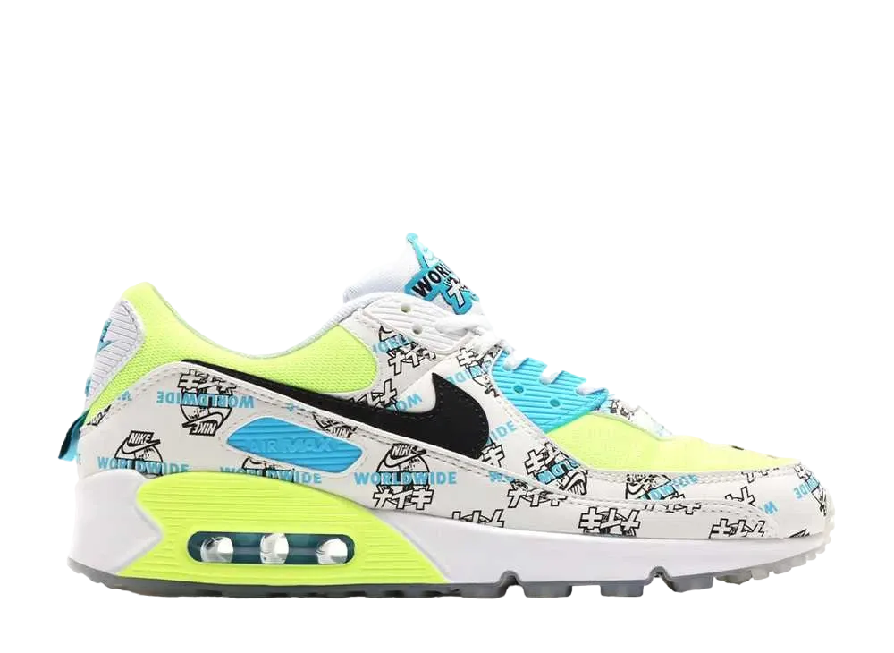 NIKE Women's WORLD WIDE PACK AIR MAX 90 SE WHITE "KATAKANA"