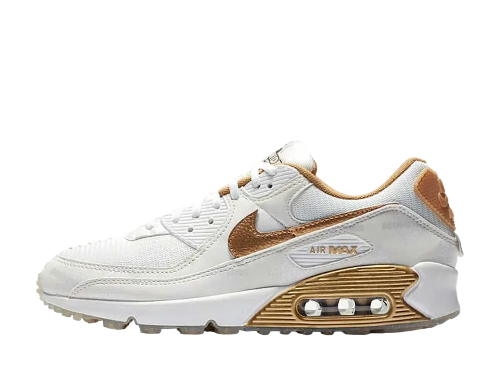 NIKE Women's WORLD WIDE PACK AIR MAX 90 "KATAKANA" WHITE/METALIC GOLD