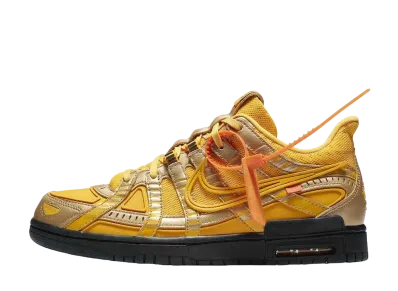 オフホワイト × ナイキ エアラバーダンク "ユニバーシティゴールド"