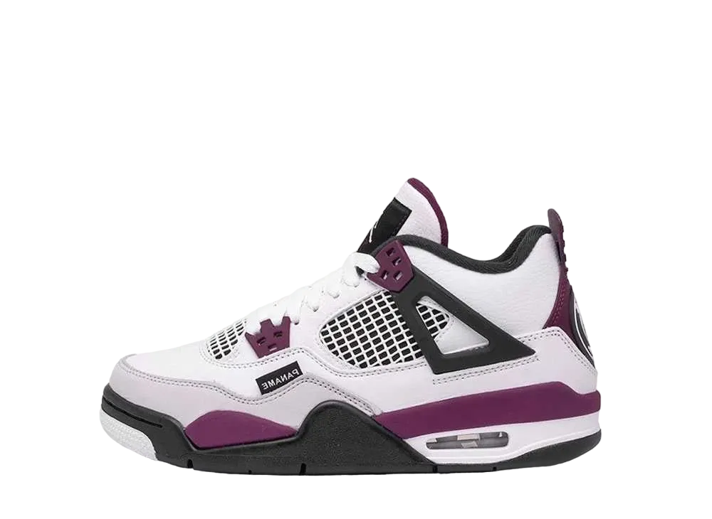 Paris Saint-Germain (PSG) × Nike GS Air Jordan 4 Retro "White/Bordeaux-Neutral Grey-Black"