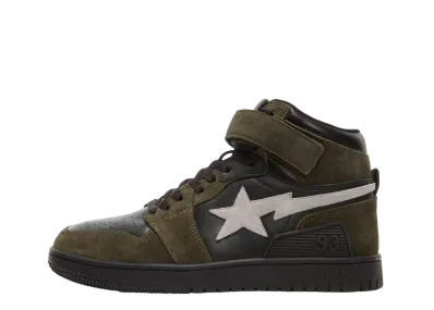 A BATHING APE®︎ BLOCK STA Hi "Light Gray/Dark Green"
