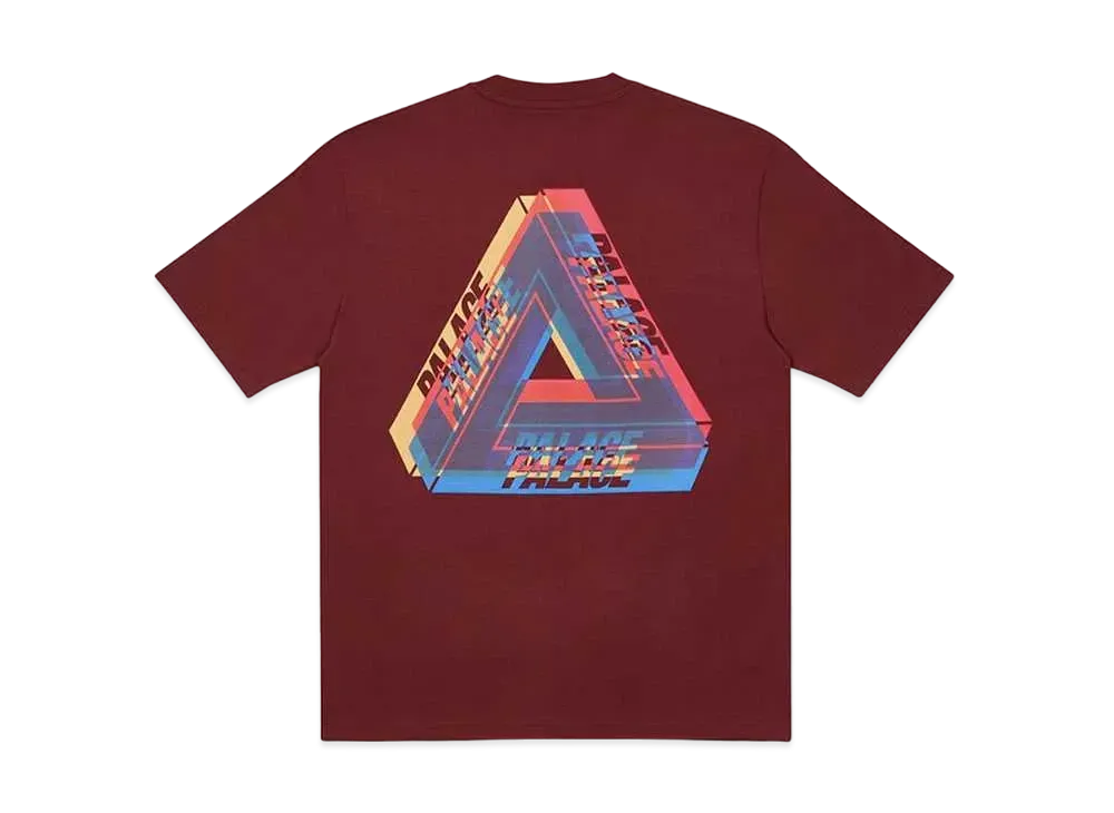 PALACE Tri-Ferg Colour Blur T-Shirt "Burgundy"