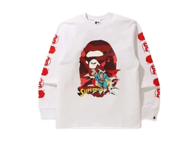 A BATHING APE / DC Superman Long Sleeve Tee "White"