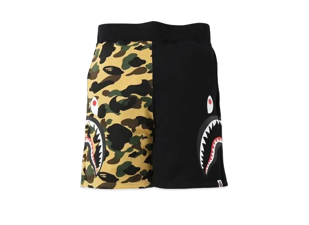 アベイシングエイプ ファースト カモ サイド シャーク スウェットショート "ブラック"