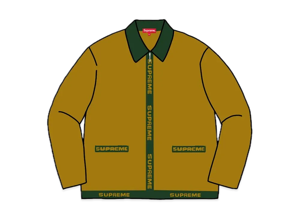 Supreme Logo Trim Zip Up Cardigan 