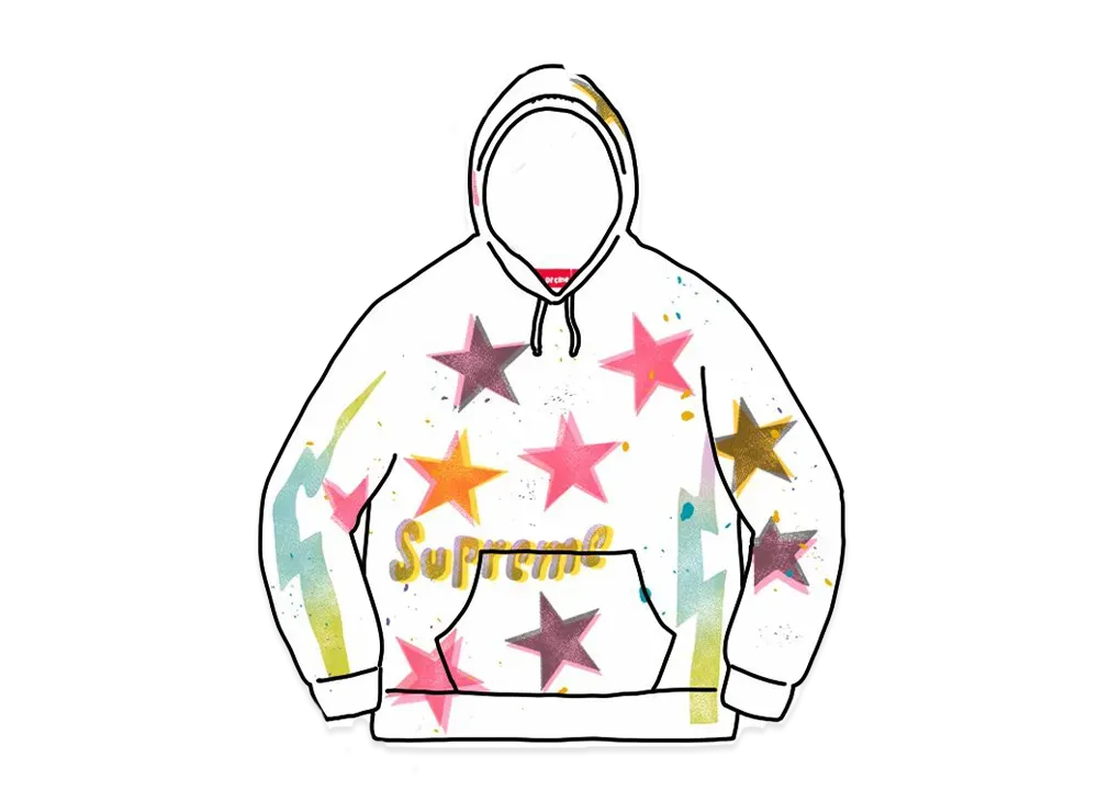 Supreme Gonz Stars Hooded Sweatshirt "White"