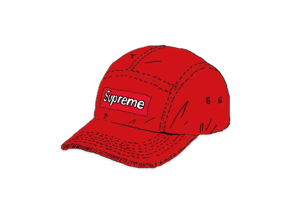 Supreme Washed Chino Twill Camp Cap "Red"(21SS)