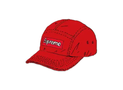 Supreme Washed Chino Twill Camp Cap "Red"(21SS)