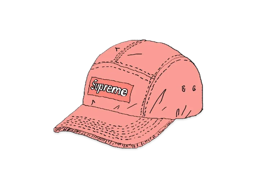 Supreme Washed Chino Twill Camp Cap "Coral"(21SS)