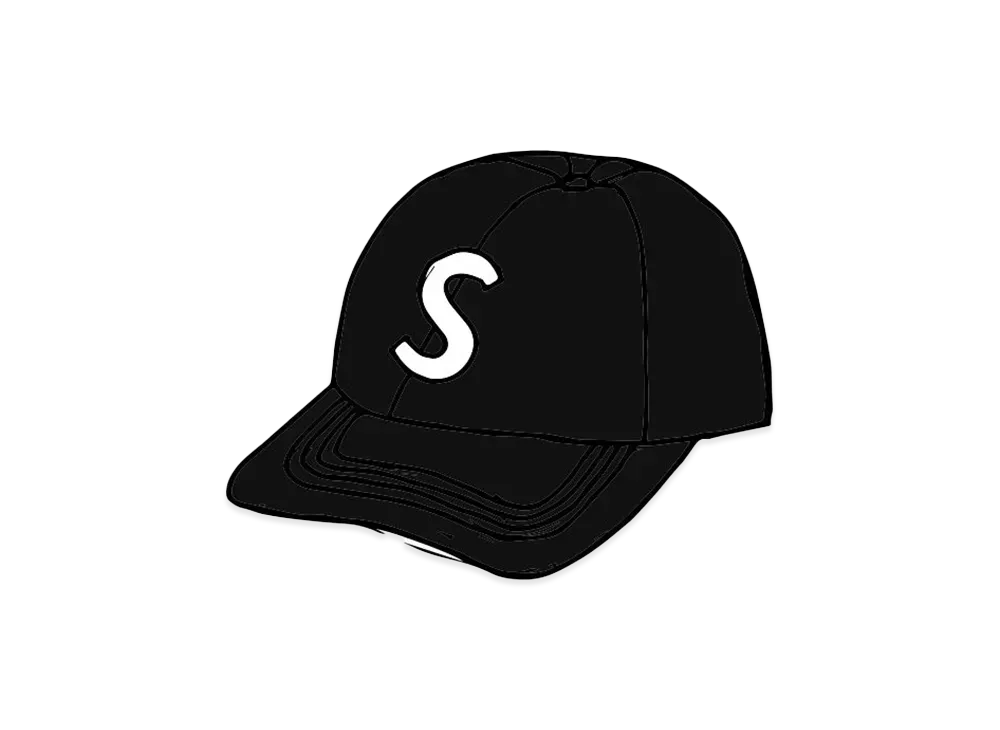 シュプリーム コーデュロイ エス ロゴ 6 パネル "ブラック"