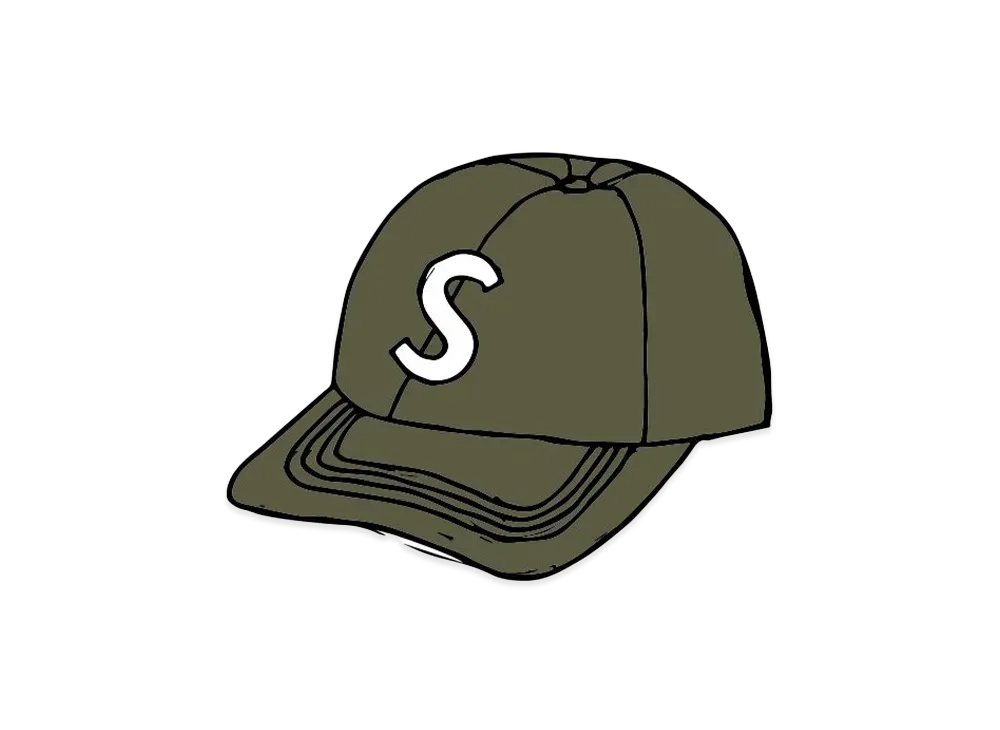 シュプリーム コーデュロイ エス ロゴ 6 パネル "オリーブ"