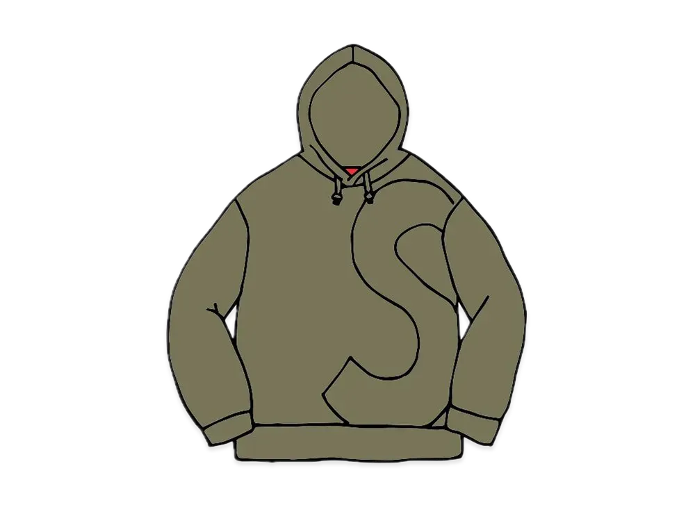 Supreme Laser Cut S Logo Hooded Sweatshirt "Olive"
