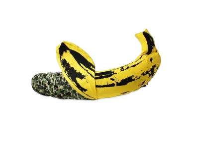 A BATHING APE / MEDICOM TOY / ANDY WARHOL ABC CAMO BANANA CUSHION L "Green"