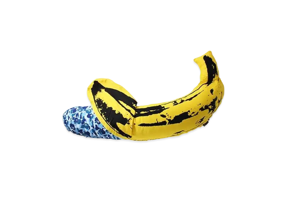 A BATHING APE / MEDICOM TOY / ANDY WARHOL ABC CAMO BANANA CUSHION