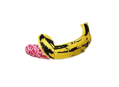A BATHING APE / MEDICOM TOY / ANDY WARHOL ABC CAMO BANANA CUSHION M "Pink"
