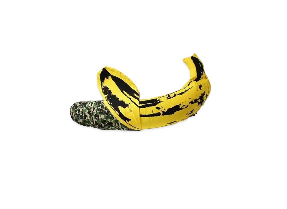 A BATHING APE / MEDICOM TOY / ANDY WARHOL ABC CAMO BANANA CUSHION S "Green"