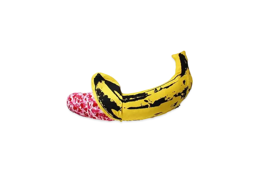 A BATHING APE / MEDICOM TOY / ANDY WARHOL ABC CAMO BANANA CUSHION S "Pink"