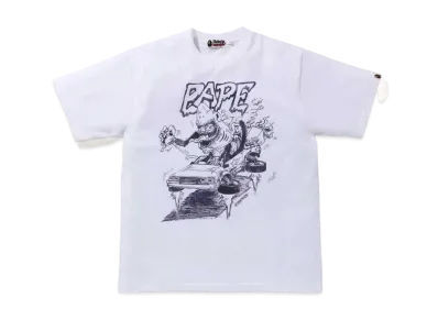 A BATHING APE / READYMADE SHARK WIDE TEE "White"
