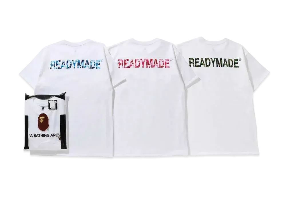 A BATHING APE / READYMADE 3 PACK TEE "White"