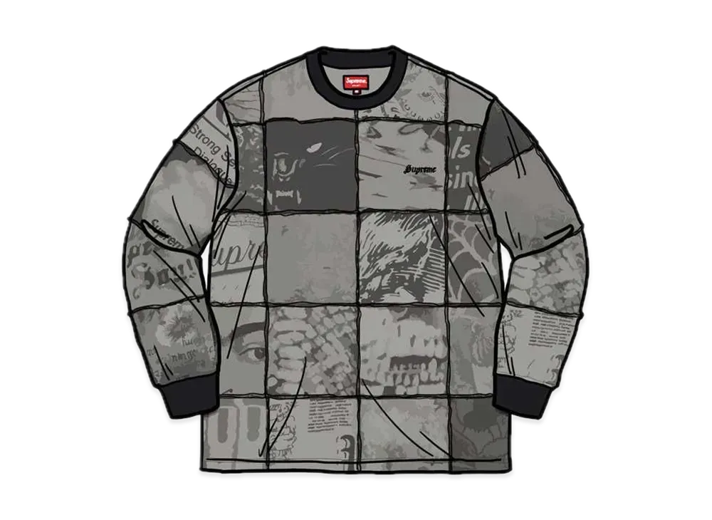 Supreme Mosaic Patchwork L/S Top "Black"