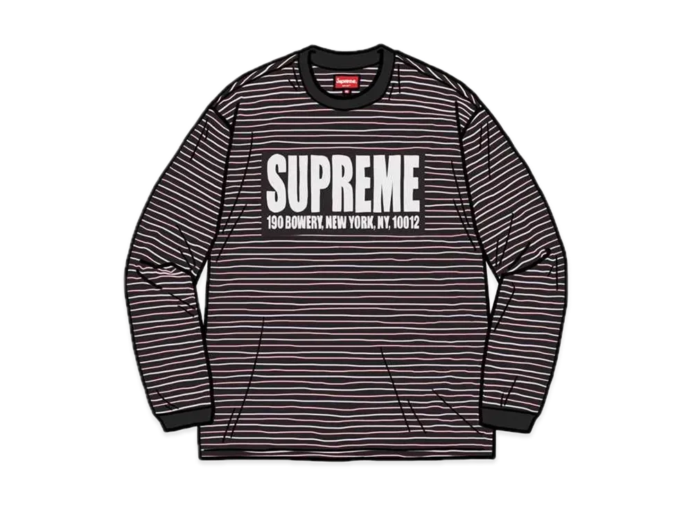 Supreme Thin Stripe L/S Top "Black"