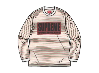 Supreme Thin Stripe L/S Top "White"