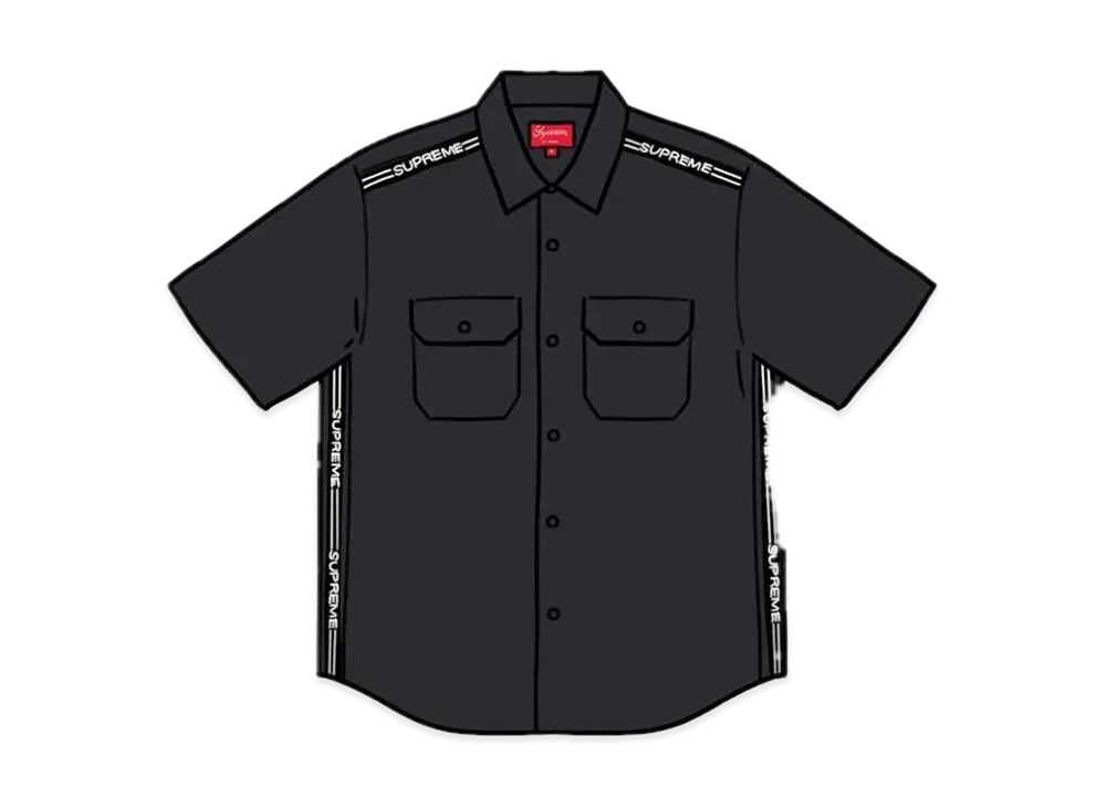 Supreme Logo Rib S/S Work Shirt "Black"