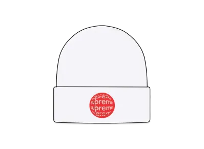 Supreme Lenticular Patch Beanie "White"